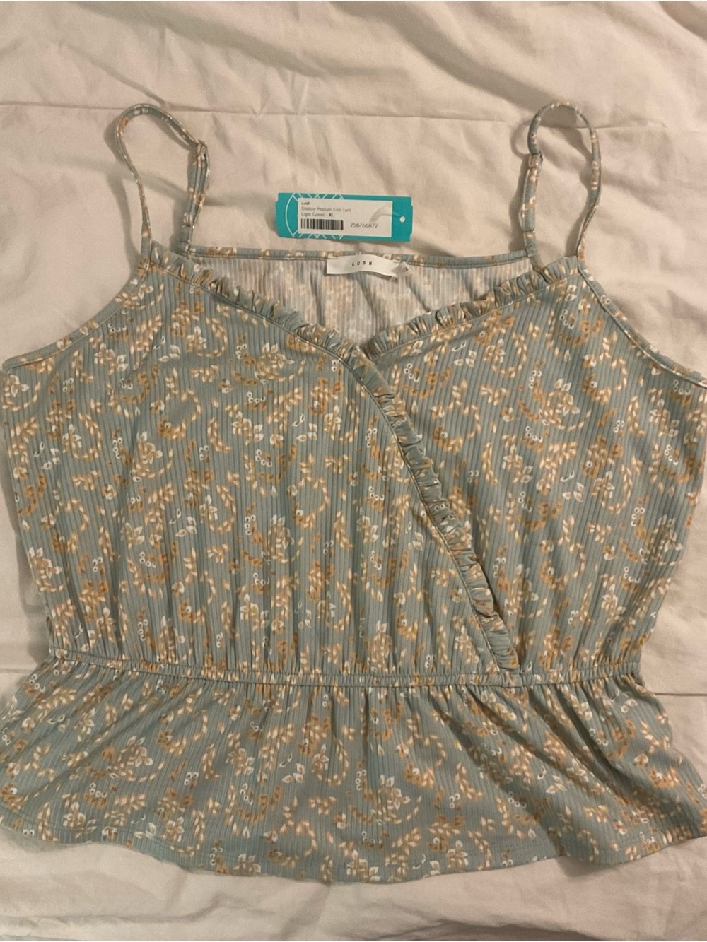 Lush Girls XL Floral Peplum Tank Top – NWT